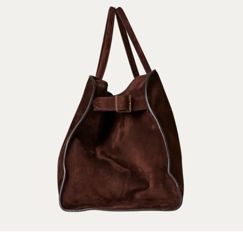 modavo rich brown vegan suede satchel - Picture 6 of 7